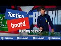 Turning to create and score goals  coaching session  tactics board  england football learning