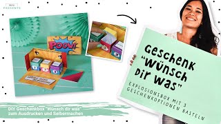 Geschenkbox 'Wünsch dir was' basteln | DIY Explosionsbox mit 3 Geschenkoptionen | mini-presents