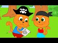 Família de Gatos - Piratas em Busca do Tesouro Desenho Infantil em Português Brasil