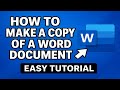 How to Make a Copy of a Word Document (Fast &amp; Easy Guide)