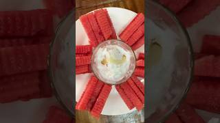 Watermelon with ice cream and honey delicious healthy easyrecipe