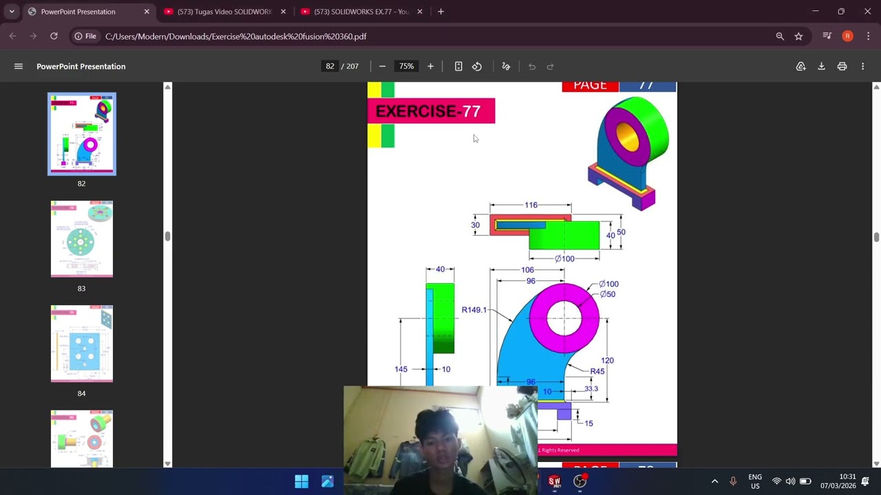SOLIDWORK EXERCISE 77
