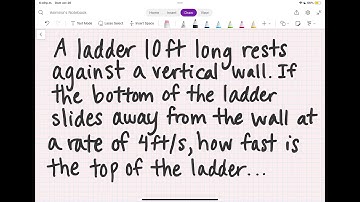 A ladder 10ft long rests against a vertical wall. If the bottom of the ladder slides away from ...