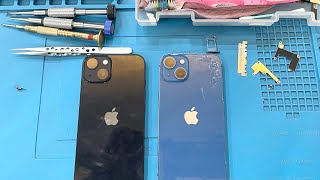 Iphone 13 back Housing Full Body Change from Blue Color to Black Color