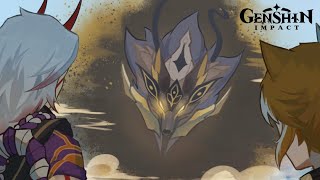 【Genshin Impact Comic Dub 】⌜ Itto Tames The Wolf Lord ⌟ Resimi