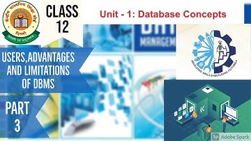 UNIT 1 OF CLASS 12 I.T || PART 3 || Users, Advantages and Limitations of DBMS