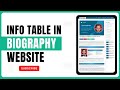 🔓 Unlocking the Power 🔋 of Information Table in Biography Website 📚