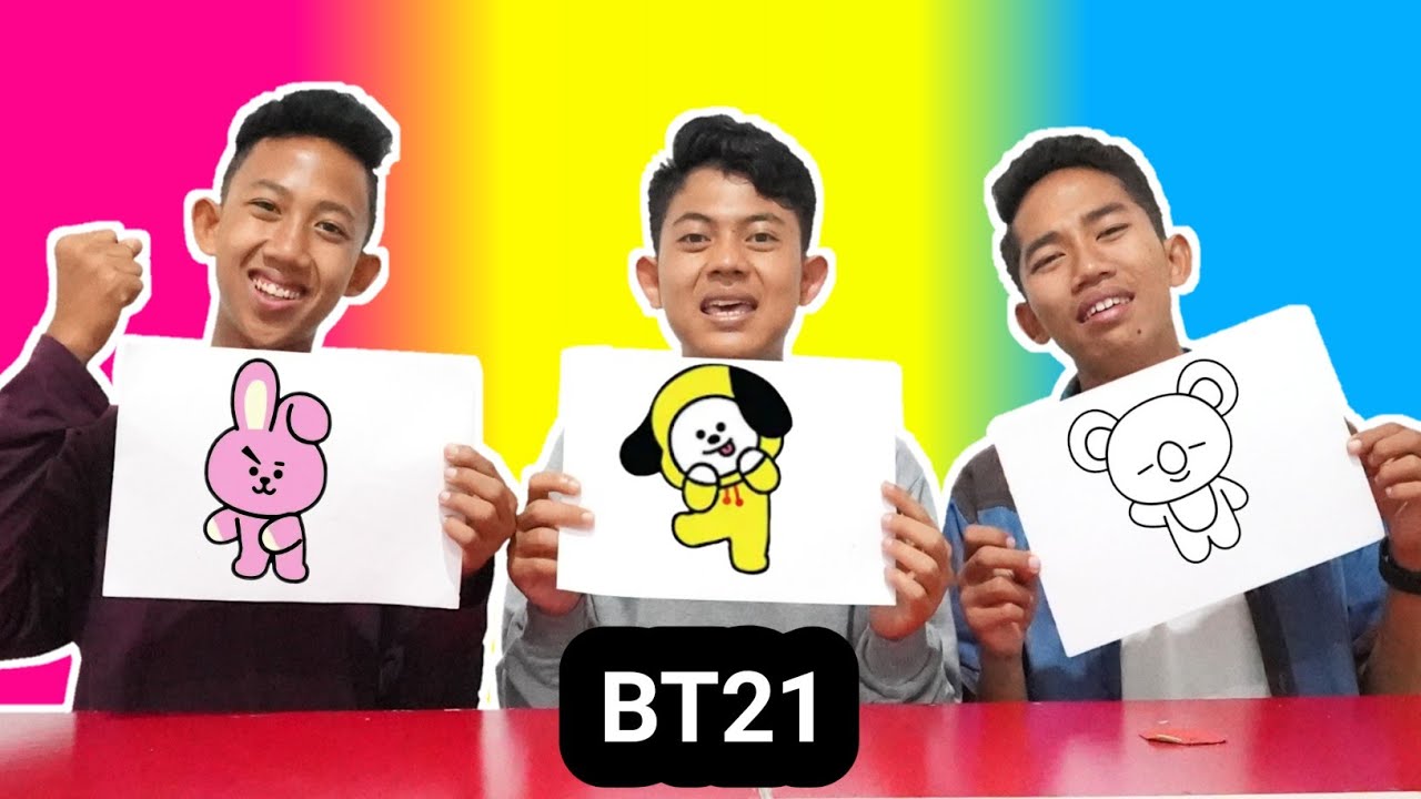 LOMBA MENGGAMBAR BT21, ADA SIAPA AJA YA? | Mikael Family
