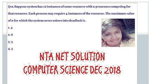 NTA UGC NET December 2018 Computer Science Paper Solution Q12