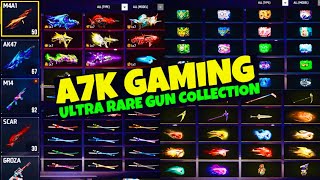 A7K GAMING ULTRA RARE GUN COLLECTION | A7K GAMING ACCOUNT REVIEW | GARENA FREE FIRE PAKISTAN