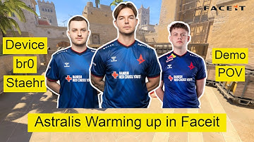 Astralis Warming up in Faceit - dev1ce and br0 Staehr Mirage Counter-Strike 2 Demo POV