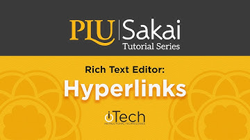 Sakai Rich Text Editor: Hyperlinks