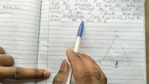 A triangle ABC is drawn to circumscribe a circle of radius 4cm such that the segments BD and DC