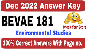 BEVAE 181 Dec 2022 Answer Key | Bevae 181 Answer key 2022 in English | #ssclasses4u_bevae181
