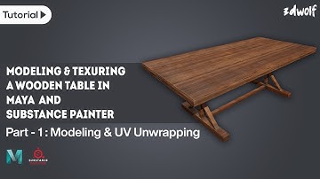 Maya Table Modeling -  Modeling and UV Unwrapping Wooden Table in Maya 2020 | Maya Prop Modeling