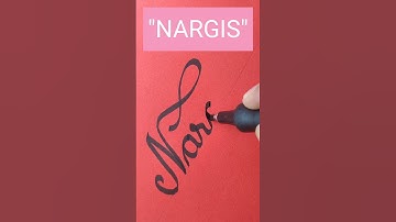 How to write "Nargis" name in calligraphy l #calligraphy #cursive #handwriting #shorts