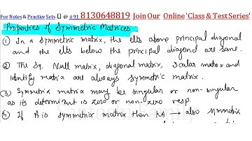 Properties of Symmetric Matrices