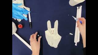 Easter Bunny Craft Made Of Janitorial Supplies