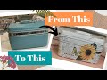 Upcycling a vintage suitcase | How to paint a suitcase & apply transfers for cottagecore decor look