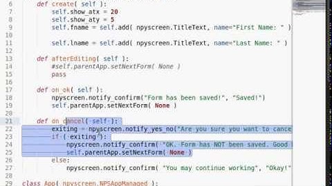 Python [npyscreen] 08 Messages and Choices