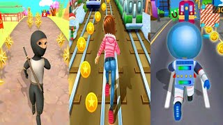 Subway Princess Runner VS Subway Run Space Surf Run VS Ninja Runner 3D: Dash Run Game Gameplay screenshot 1