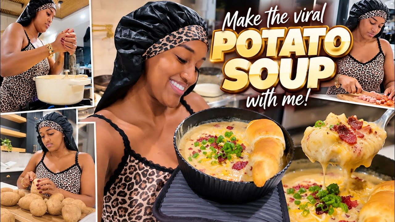MAKE THE VIRAL LOADED POTATO SOUP WITH ME !!