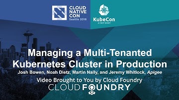 Managing a Multi-Tenanted Kubernetes Cluster in Production by Josh Bowen, Apigee