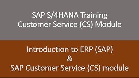 Video 01 - SAP S/4HANA Customer Service (CS) module Training - Introduction to SAP and CS module.