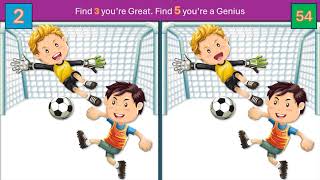 Spot 5 differences  football Soccer