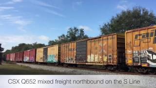 Railfanning trains with kids. CSX Q652 with 5 Locomotives headed through Plant City Florida