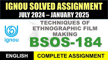 BSOS 184 Solved Assignment 2024-25 || bsos-184 solved assignment in English || July 2024 to Jan 2025