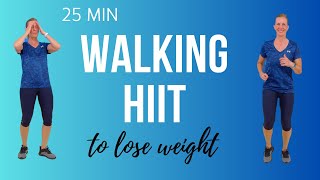 Fatburning HIIT WALKING WORKOUT to lose weight | Walk at home with no equipment and no squats