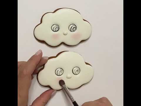 Имбирные облака. Как нарисовать пряник Имбирные облака. Как нарисовать пряник