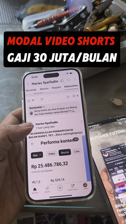 Berita Bagus‼️Modal Video Shorts Gaji Rp 30 juta Perbulan #tutorialyoutube #shorts #gajiyoutube