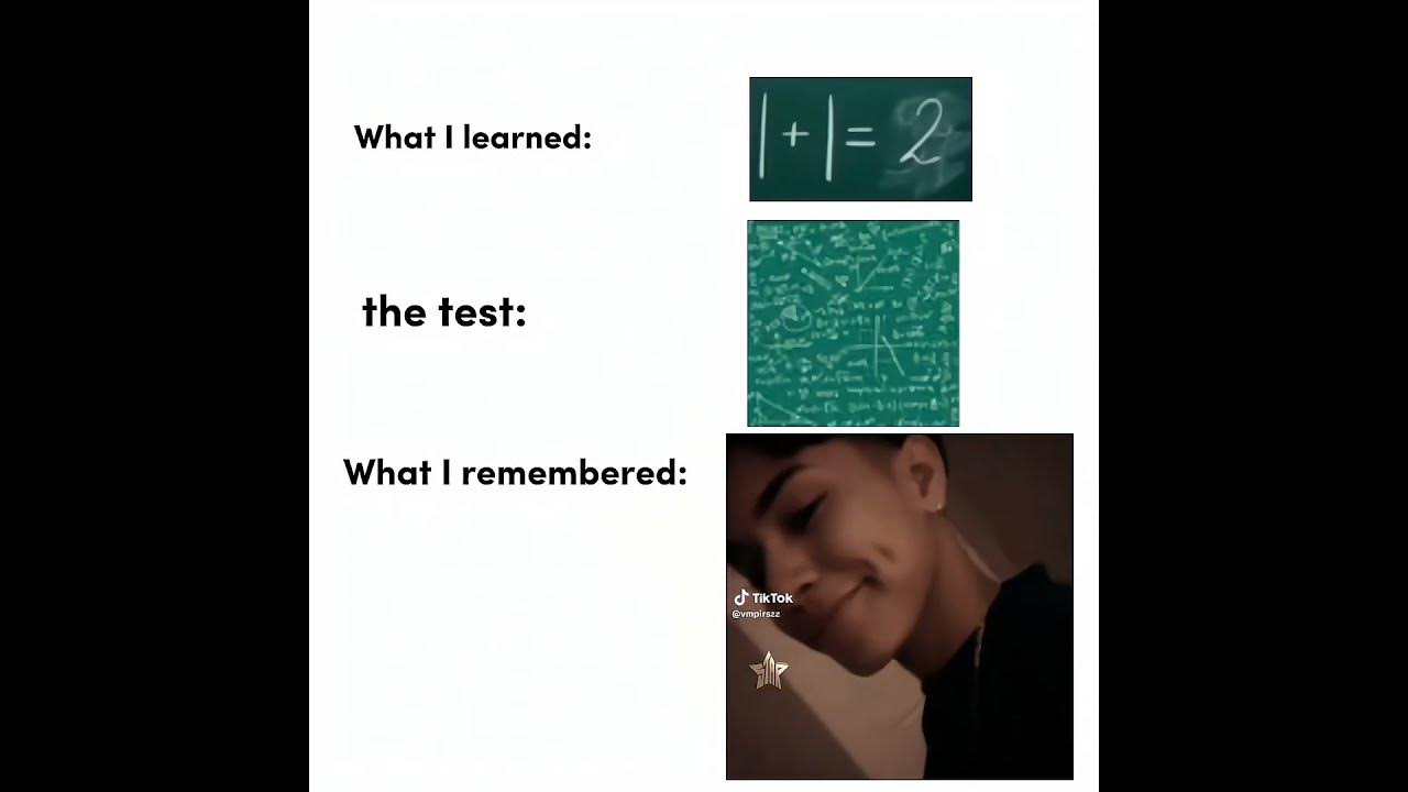 What i learned vs the test vs what i remember tiktok alansito 