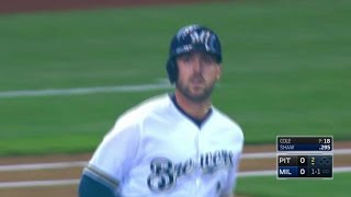 PIT@MIL: Shaw crushes solo homer to open scoring