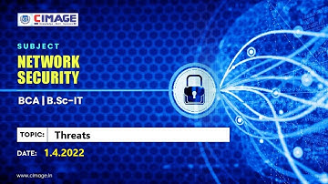 Network Security - Threats B.Sc.IT -PPU-444+445(2019-2022),  1.4.2022 by Murali Sir - CIMAGE
