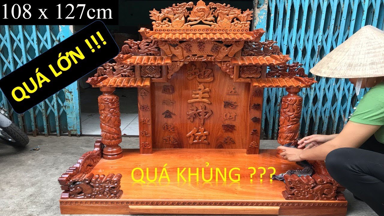 Mẫu bàn thờ THẦN TÀI THỔ ĐỊA mái ngói tam cấp siêu KHỦNG | 108 x ...