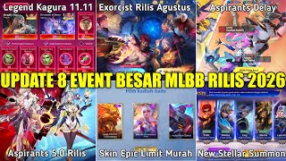 8 MASSIVE MOBILE LEGENDS EVENTS UPDATE RELEASED! KAGURA LEGEND 11.11, EXORCIST, ASPIRANTS, STELLA...