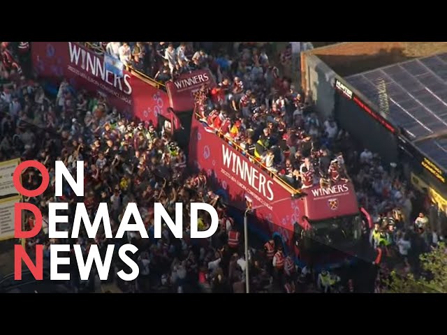 West Ham fans ecstatic as squad hosts victory parade to celebrate Europa  Conference League win, UK News