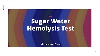 Sugar Water Hemolysis Test