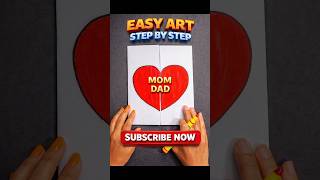 Mom Dad Love Art 💖 | Easy Art for Beginners #MomDad #EasyArtForBeginners #Shorts