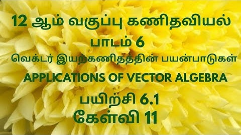 TN 12th Maths | Exercise 6.1 Sum 11 Tamil Medium
