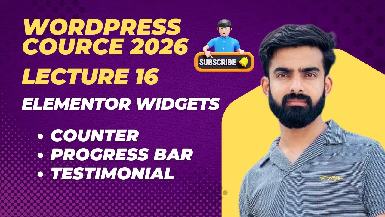 Elementor Widgets Tutorial | Counter, Progress Bar & Testimonial # ...