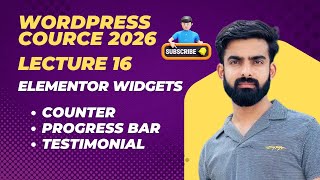 Elementor Widgets Tutorial | Counter, Progress Bar & Testimonial #wordpresscourse2026