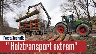 Holztransport extrem - mit dem Fendt 1050 in den Wald