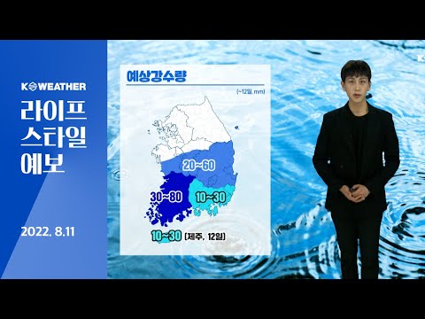[날씨] [날씨] 8월11일_내일(금) 전국 비 그쳐…전라도는 강하고 많은 비