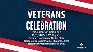 Veterans Day Celebration | November 6, 2025 @12:00 p.m. Arlington County