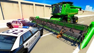 WILD POLICE ROADBLOCK & BLOCKADE CRASHES AND FAILS!  BeamNG Drive Crash Test Compilation Gameplay!