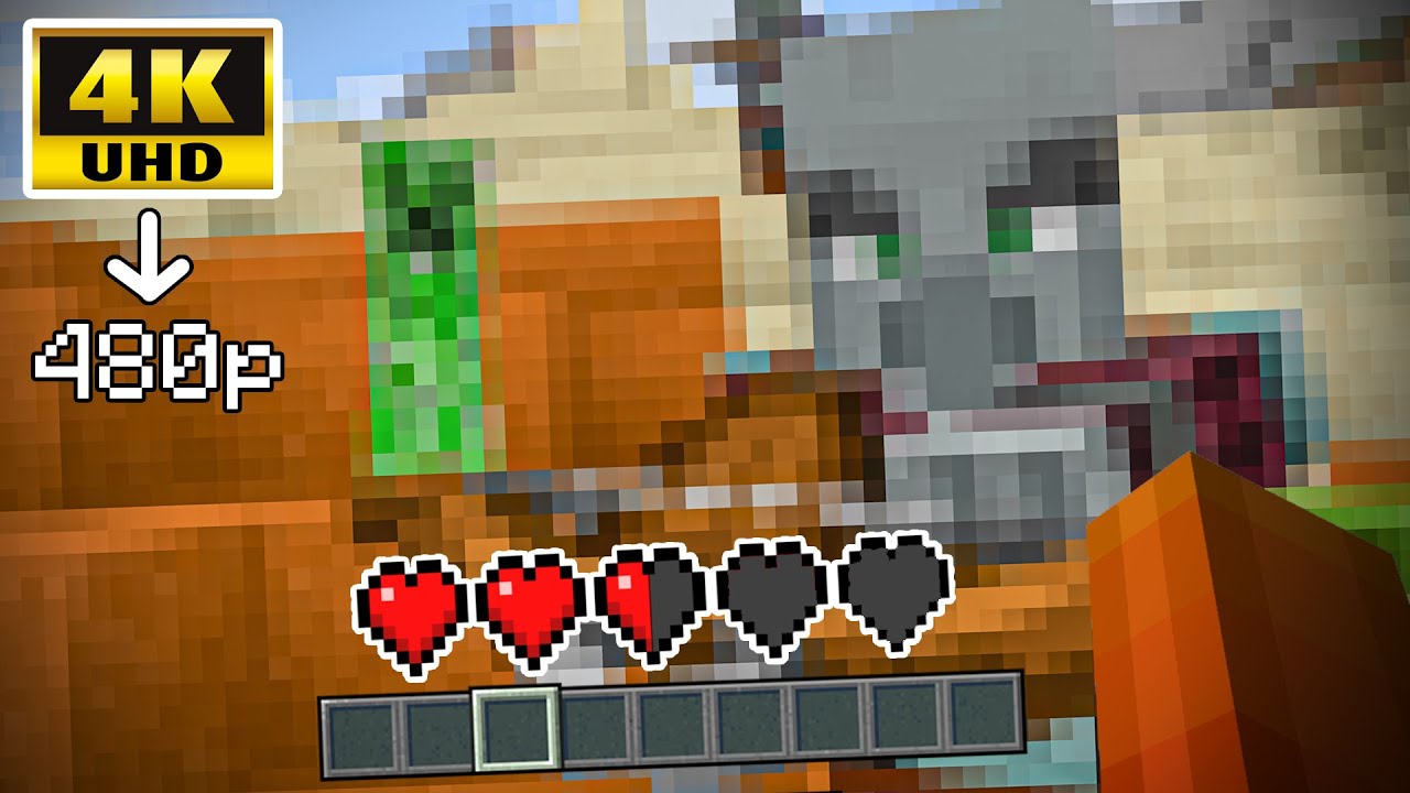 Minecraft pero cada vez que muero bajo la resolucion